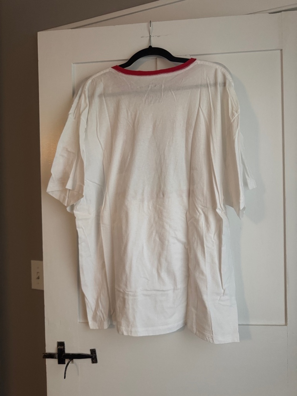 the Rolling Stones White Ringer Tee with Red Trim and Statue of Liberty Graphic - Picture 3 of 3